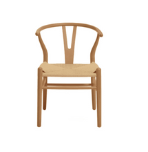 Load image into Gallery viewer, HANS J WAGNER STYLE WISHBONE CHAIR WITH WOVEN SEAT