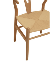 Load image into Gallery viewer, HANS J WAGNER STYLE WISHBONE CHAIR WITH WOVEN SEAT