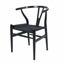 Load image into Gallery viewer, HANS J WAGNER STYLE WISHBONE CHAIR WITH WOVEN SEAT