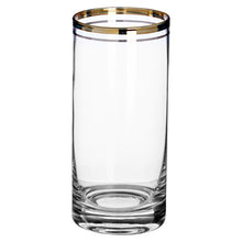 Load image into Gallery viewer, GOLD RIMMED CHARLESTON HIGHBALL GLASSES SET OF 4