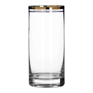 GOLD RIMMED CHARLESTON HIGHBALL GLASSES SET OF 4