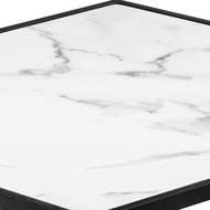 GREY STEEL AND MARBLE HEXAGONAL TABLE