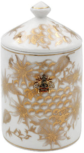 GOLD BEE HIVE CANDLE JAR