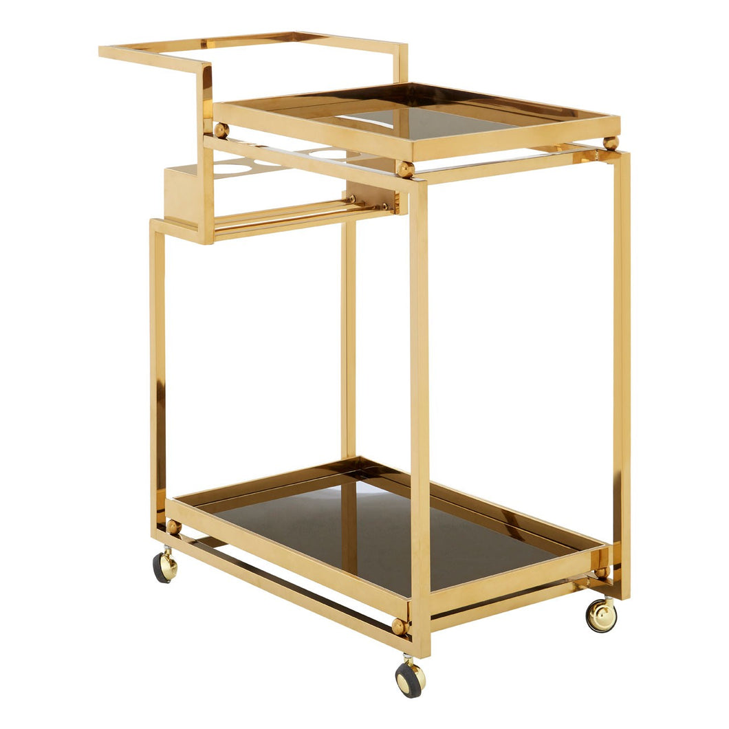 DRAYCOTT GOLD 3 TIER DRINKS TROLLEY