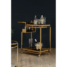 Load image into Gallery viewer, DRAYCOTT GOLD 3 TIER DRINKS TROLLEY