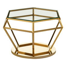Load image into Gallery viewer, GOLD FINISH DIAMOND END TABLE