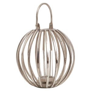 AURA LARGE ROUND SILVER LANTERN