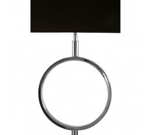 MINIMALIST CHROME TABLE LAMP WITH STONE BASE WITH SHADE