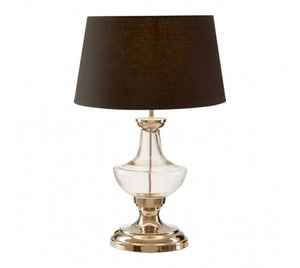 CLASSIC TABLE LAMP WITH GLASS AND SILVER BASE WITH SHADE