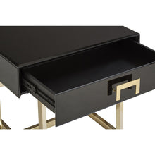 Load image into Gallery viewer, GENOA 1 DRAWER BLACK GLASS AND GOLD SIDE TABLE