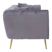 Load image into Gallery viewer, FLORANCE THREE SEATER GREY VELVET SOFA