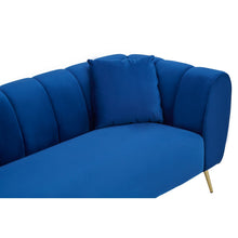 Load image into Gallery viewer, BLUE THREE SEATER VELVET SOFA