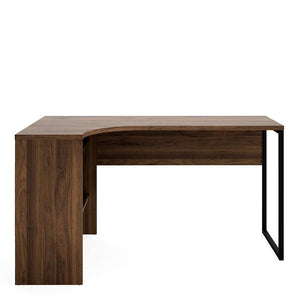 HOME OFFICE TWO DRAWER CORNER DESK IN WALNUT - uniQue Home Furnishing