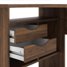 Load image into Gallery viewer, HOME OFFICE TWO DRAWER CORNER DESK IN WALNUT - uniQue Home Furnishing
