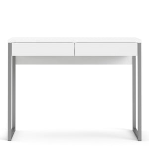 HOME OFFICE 2 DRAWER DESK GLOSS WHITE - uniQue Home Furnishing
