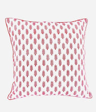 Load image into Gallery viewer, HAND BLOCK PRINT JAIPUR RED PIPED CUSHION COVER - uniQue Home Furnishing