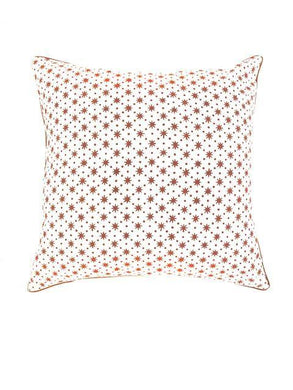 HAND BLOCK PRINT EARTHY BROWN CUSHION COVER - STAR PATTERN - uniQue Home Furnishing