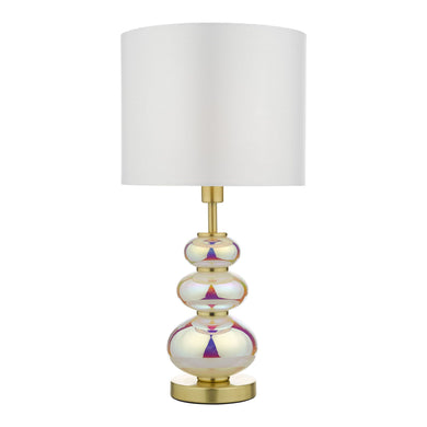 TABLE LAMP WITH TINTED GLASS BASE & SHADE