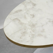 Load image into Gallery viewer, WHITE MARBLE OVAL HIGH GLOSS COFFEE TABLE