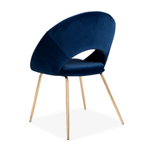 Load image into Gallery viewer, PAIR BLUE VELVET DINING CHAIRS WITH GOLD LEGS - uniQue Home Furnishing