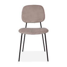 Load image into Gallery viewer, PAIR OF GREY FABRIC DINING CHAIRS WITH STYLISH BLACK LEGS - uniQue Home Furnishing