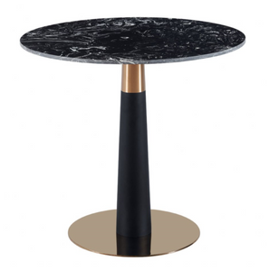ROUND BELGIAN BLACK MARBLE EFFECT TABLE - uniQue Home Furnishing
