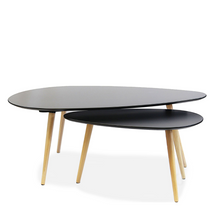 Load image into Gallery viewer, PETAL NEST OF TABLES, MATTE BLACK - uniQue Home Furnishing