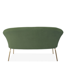 Load image into Gallery viewer, GREEN VELVET TWO SEATER SOFA WITH GOLD LEGS - uniQue Home Furnishing