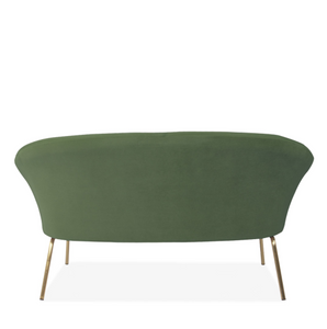 GREEN VELVET TWO SEATER SOFA WITH GOLD LEGS - uniQue Home Furnishing