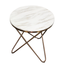 Load image into Gallery viewer, SEEL FAUX MARBLE TOP SIDE TABLE - uniQue Home Furnishing