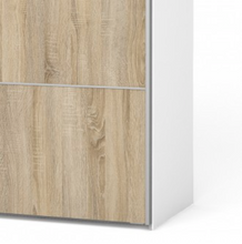 Load image into Gallery viewer, Verona Sliding Wardrobe 180cm in White with Oak Doors with 2 Shelves - uniQue Home Furnishing