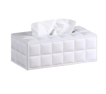 Load image into Gallery viewer, CLASSIC QUILTED WHITE LEATHER TISSUE BOX - uniQue Home Furnishing