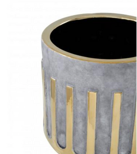 GREY AND SILVER LARGE CERAMIC PLANTER