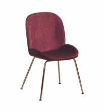 Load image into Gallery viewer, BEETLE STYLE DINING CHAIRS WITH GOLD LEGS x 2