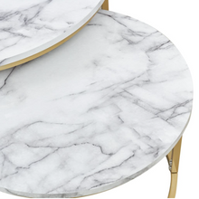 Load image into Gallery viewer, ART DECO WHITE MARBLE EFFECT COFFEE TABLE