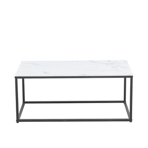 ART DECO WHITE MARBLE EFFECT COFFEE TABLE