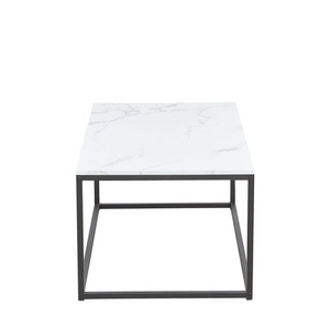 ART DECO WHITE MARBLE EFFECT COFFEE TABLE