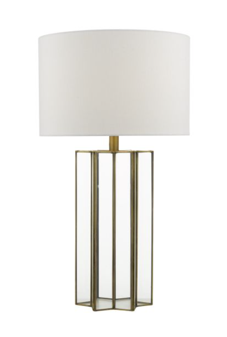 OSUNA TABLE LAMP IN METAL & GLASS WITH SHADE
