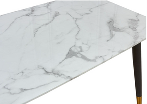 ALEXANDER WHITE MARBLE DINING TABLE
