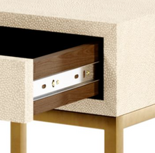 Load image into Gallery viewer, HAMPTON SQUARE IVORY SHAGREEN BEDSIDE TABLE