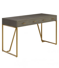 Load image into Gallery viewer, HAMPTON DESK IN GREY SHAGREEN LEATHER