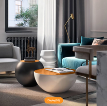 Load image into Gallery viewer, MODERN ROUND DRUM COFFEE TABLE BOWL-SHAPED