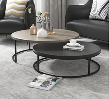 Load image into Gallery viewer, MODERN ROUND NESTING EXTENDABLE COFFEE TABLE