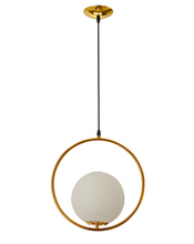 Load image into Gallery viewer, MINIMALIST METAL RING GLOBE PENDENT LIGHT