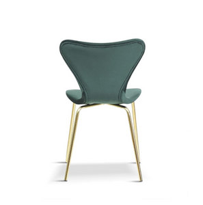 MODERN STACKABLE DINING CHAIRS WITH GOLD LEGS x 2