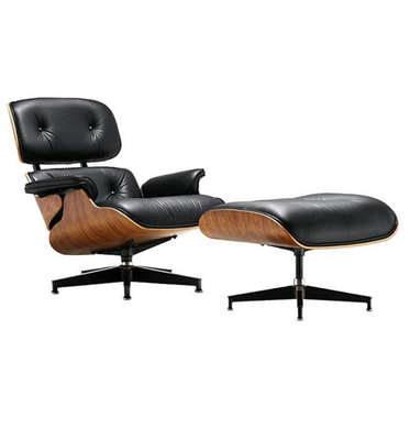 EAMES STYLE LOUNGE CHAIR AND OTTOMAN