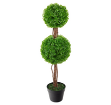 Load image into Gallery viewer, DOUBLE BOXWOOD BALL FAUX TREE