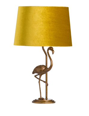 ANTIQUE GOLD FLAMINGO TABLE LAMP