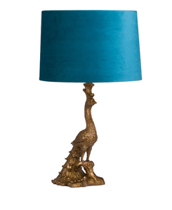 ANTIQUE GOLD PEACOCK TABLE LAMP