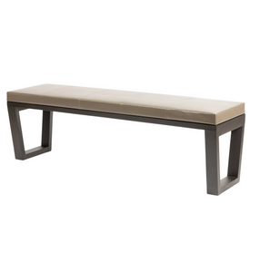ARLINGTON BENCH FRENCH GREY LEATHER
